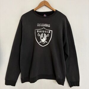 Vtg Majestic Raiders Football Sweatshirt L Crewneck Oakland Las Vegas Pullover